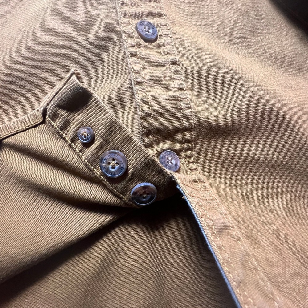 Duluth Men's DuluthFlex Fire Hose Lightweight WorkShirt Brown Tan Workwear Large - Picture 5 of 14